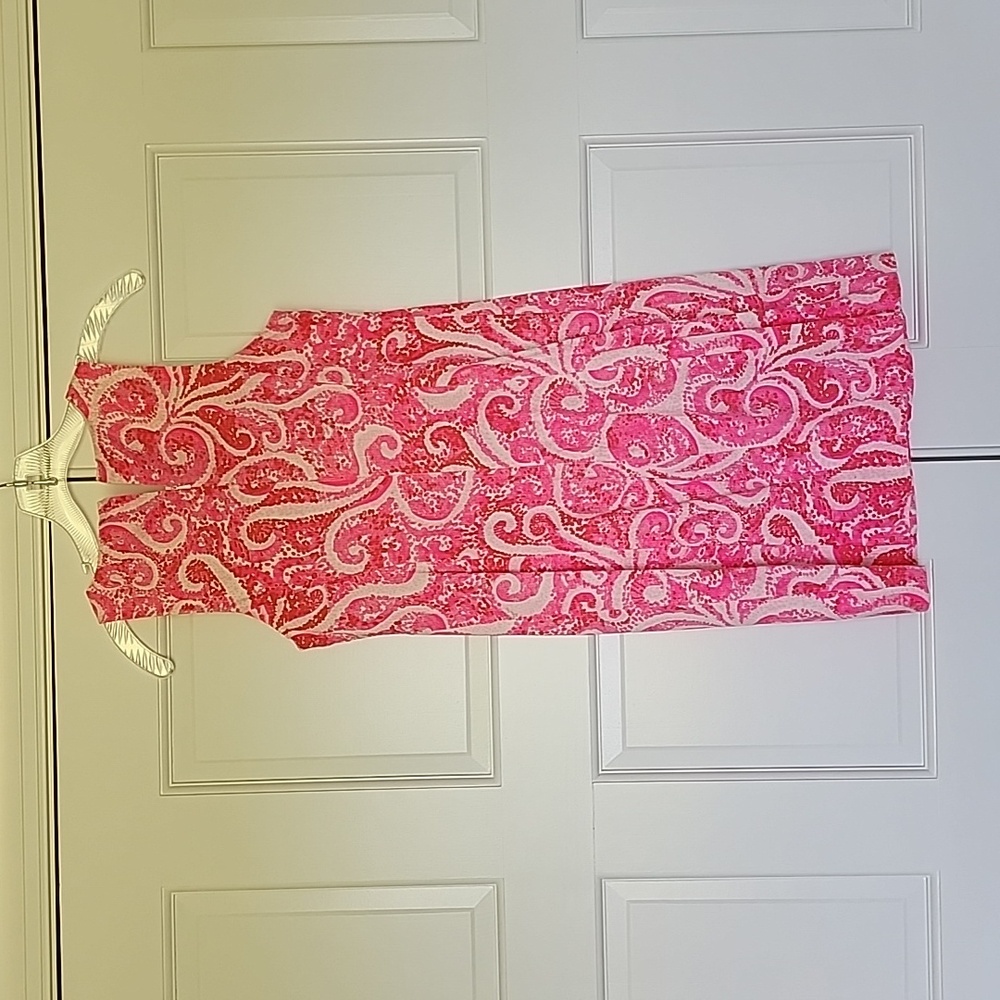 Lilly Pulitzer, Ryder Shift Mini Sleeveless, V-neck Dress in Pink Pout. - Picture 4 of 6